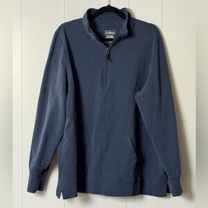 L.L. Bean Men's Cotton Blend Dark Blue Quarter Zip Pullover Size 3X